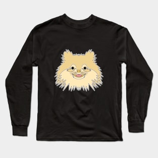 brown cute long haired puppy face Long Sleeve T-Shirt